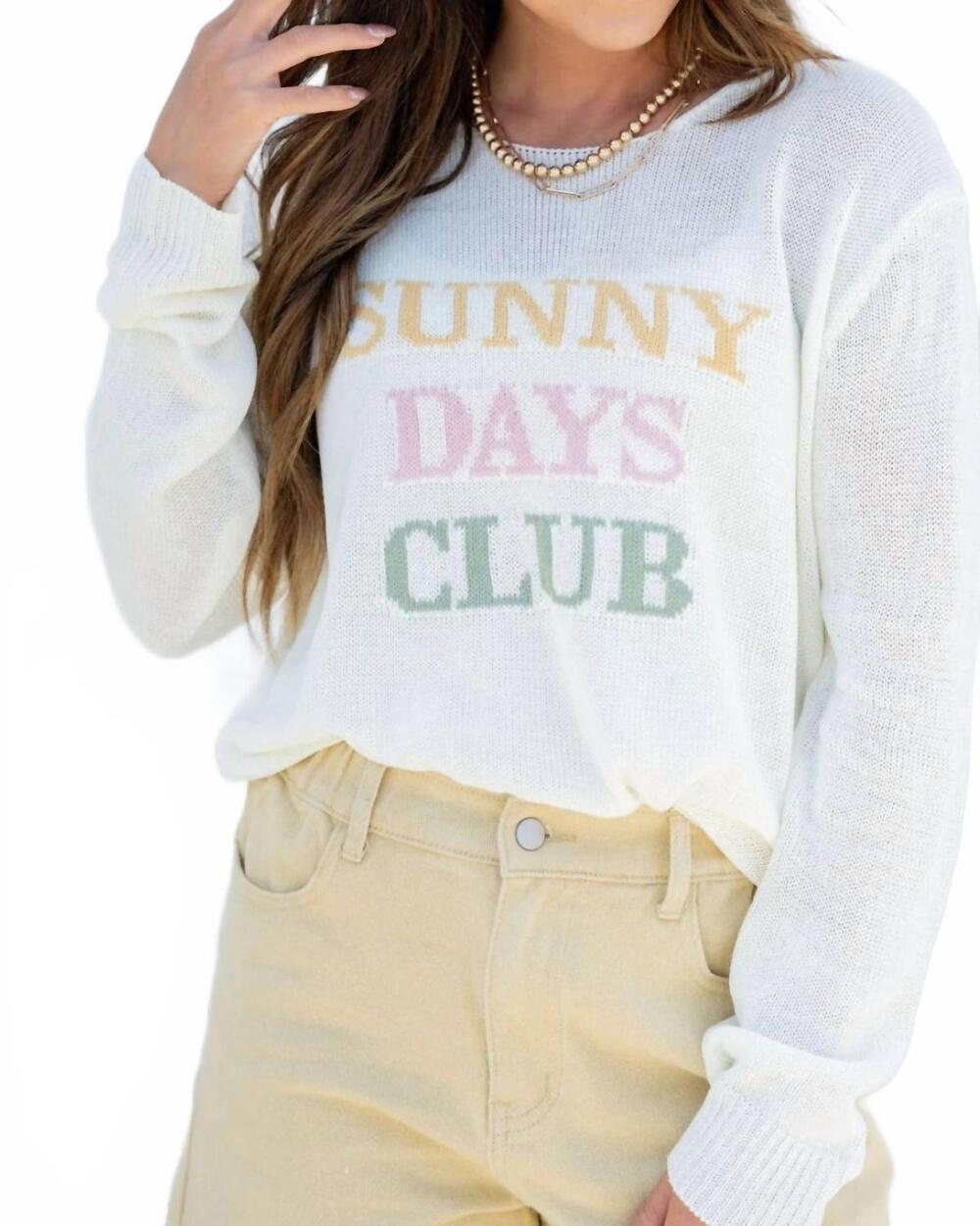 NEW GILLI sunny days club sweater in white